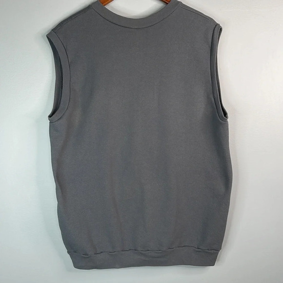 AMERICAN APPAREL Mens VNeck Sweater Vest Grey Sweatshirt Grandpa Preppy Size L - Picture 5 of 9
